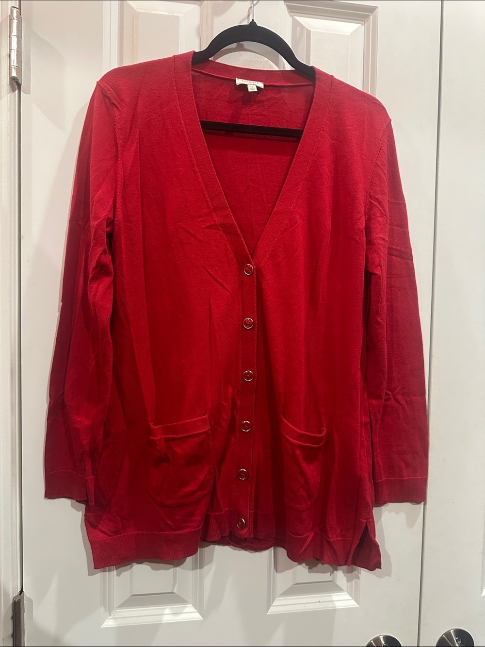 NWOT Talbots Red V-Neck Button Front Cardigan size S